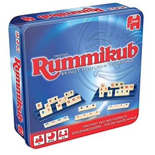 Jumbo Spiele 3973 Original Rummikub in Metalldose - der Spieleklassiker unter den Gesellschaftsspielen - für Erwachsene und Kinder ab 7 Jahren
