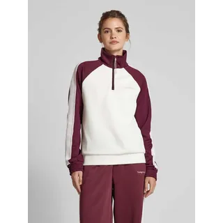 Sweatshirt mit Troyer-Kragen Modell 'SIMA', Bordeaux, S