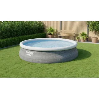 BESTWAY Fast Set Aufstellpool ⌀ 457 x 107 cm Grau inkl. Filterpumpe