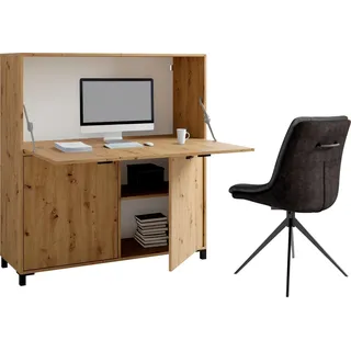 OTTO home Sekretär Melton, platzsparende Arbeitslösung mit viel Stauraum, Breite 120 cm braun