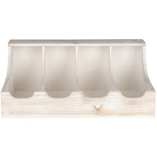 Clayre & Eef Besteckkasten 41x28x17 cm Weiß Holz Rechteck - Weiß