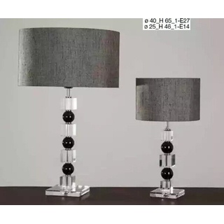 JVmoebel Tischleuchte Kristall Tischlampe Lampen Kronleuchter Art déco Stil Tischleuchten, Leuchtmittel wechselbar, Made in Italy grau