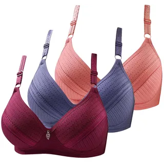 CSKJ BH Damen 3er Pack Sport BH Große Brüste Klassische BHS Set Alltag Minimizer BH Ohne Bügel Push Up BH Nahtlos Gepolstert Frauen Sexy Dessous Große Größen Starker Halt BH mit Verstellbarem Outdoor - 85A