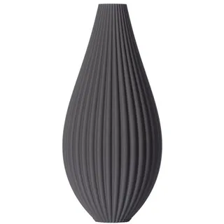 3D Vase Dekovase Sina L 30cm Nachhaltige Deko Vase Pampasgras Trockenblumen Bodenvase, modernes Design grau