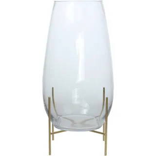 Bodenvase KAYOOM "Glasvase Saigon 325" Vasen Gr. B/H/T: 25 cm x 47 cm x 25 cm Ø 0 cm, grau (klar) Blumenvasen