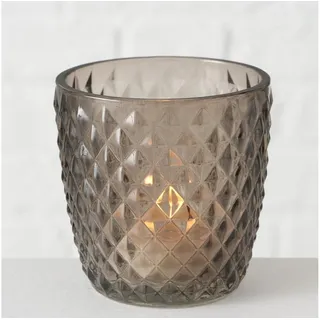 Boltze Windlicht Marilu Glas grau