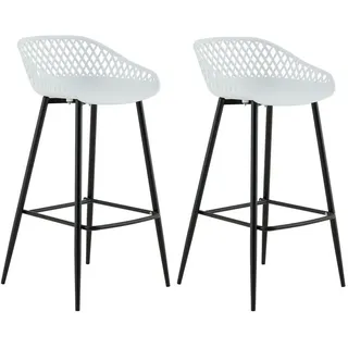 Idimex Barhocker 2er Pack 47 cm x 99 cm x 49 cm Schwarz/Weiß
