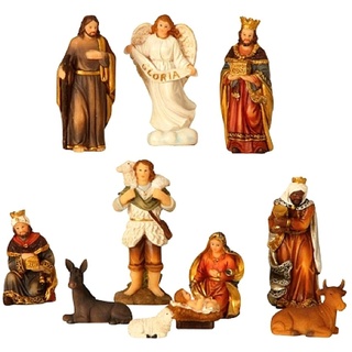 Geschenkestadl Krippenfiguren 11-teiliges Set Krippe Figuren bis 8,5 cm Weihnachten Maria Josef Jesus