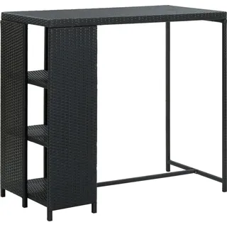 vidaXL Bartisch mit Regal 120 x 60 x 110 cm Schwarz