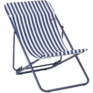 Lafuma MOBILIER - Mehrpositions-Klapp-Liegestuhl - Maxi Transat - Airlon - Blau Rayure Indigo LFM5393_A003-5 Jahre Garantie