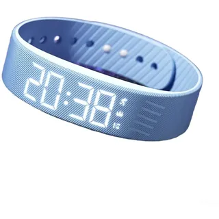 Smart-Armband, geräuschloser Vibrationswecker mit Stoppuhr, Schritt- und Entfernungsmessung, Kalorienverbrauch, Schlafüberwachung, Dual-Vibrations-Erinnerung, praktische USB-Aufladung (blau)