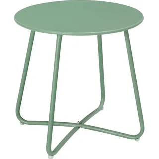 EUGAD Beistelltisch (1-St), rund, Balkontisch Gartentisch, aus Metall, φ48xH45cm grün