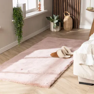 FRAAI | Home & Living Hochflor LäUfer - Comfy Supreme Rosa - 80x200 cm - Shaggy, Einfarbig - Modern, Skandinavisch - Schlafzimmer, Flur - Fellteppich