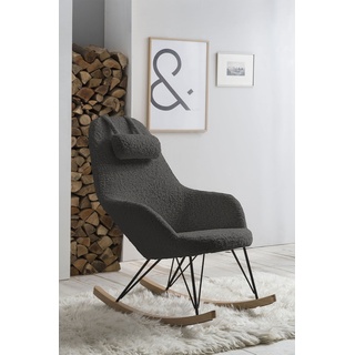 Schaukelsessel SALESFEVER Sessel Gr. Polyester, Wippfunktion, B/H/T: 67 cm x 107 cm x 105 cm, grau Schaukelsessel Sessel mit Bezug in Teddyfell-Optik