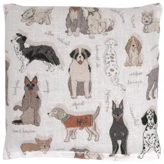 Bio-Dinkelkissen 12x12cm - Bio Füllung & Bio Stoff "Liebe Hunde" - Wärmekissen & Kältekissen Körnerkissen