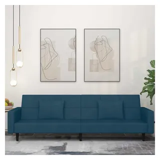 vidaXL Schlafcouch Samt 2-Sitzer Blau
