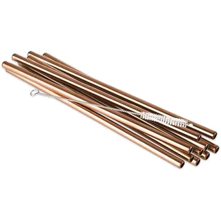 APS Trinkhalme Edelstahl 10 St. Ø 8 mm Länge 21,5 cm Kupfer-Look