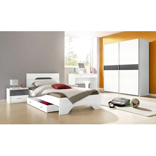 Futonbett RAUCH "Noosa" Betten Gr. Liegefläche B/L: 120 cm x 200 cm, kein Härtegrad, schwarz-weiß (weiß, graumetallic) Futonbetten