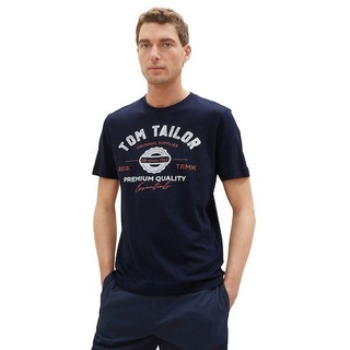 TOM TAILOR T-Shirt mit großem Logofrontprint blau XL