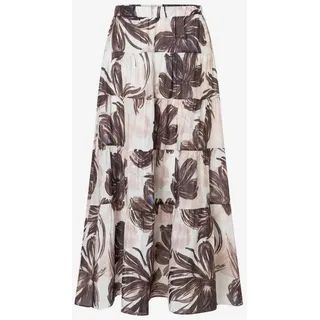 More & More Maxirock Damen Floral Braun 38