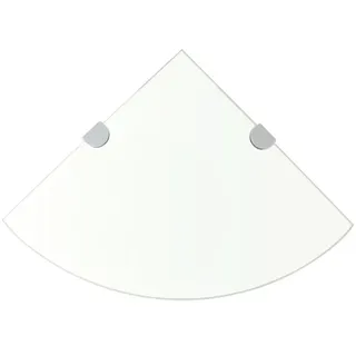 vidaXL Eckablage mit Verchromten Halterungen Glas Transparent 25x25 cm