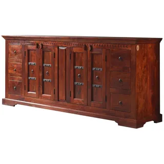 Massivmoebel24 Sideboard 212 x 93 x 50 cm Dunkelbraun