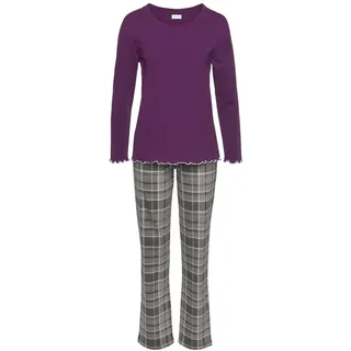 LASCANA Pyjama kariert lila 38