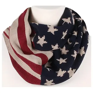 Tini - Shirts Strickschal Weicher Strickschal Loopschal : Usa Flagge bunt