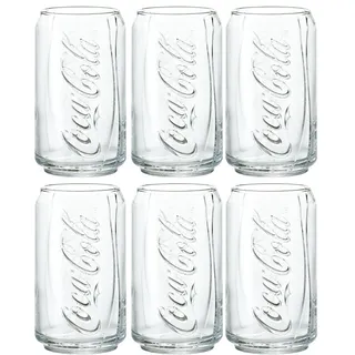 ADERIA Coca-Cola Kangatagurasu Clear Set Of 6 B-5468 Jp F/S: Glas, Dosen-ähnlich, Trinkbecher, 355 ml