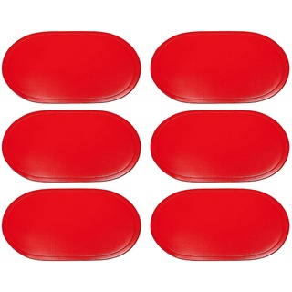 Saleen Tischset, Kunststoff, oval, 45x30cm, Farbe:rot, Stück:6 Stück