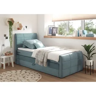 Froschkönig24 Boxspringbett - denim - H2 - 120x200 cm