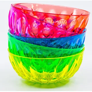 KOVA® 18x Kompottschälchen/Eisbecher, Plastikschüssel Set - Wiederverwendbare Dessertschalen Schale Schüssel aus Kunststoff, Plastik für Desserts, Suppen, Salate Kunststoffschalen + 1 Bildmagnet, W
