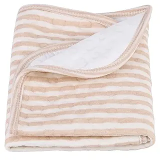 Baby Wickelmatte aus Bio-Baumwolle, Wasserdicht, 30x45 cm, Tragbar, Kaffeestreifen, für 0-3 Jahre