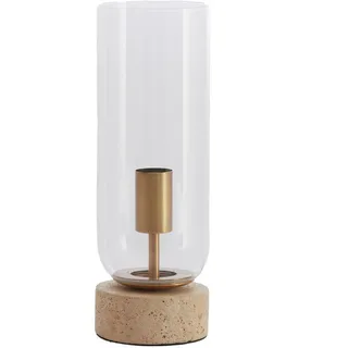 Light & Living Tischlampe, Transparent, Stein, Rund, 12x35x12 cm, CE, Lampen & Leuchten, Innenbeleuchtung, Tischlampen, Tischlampen