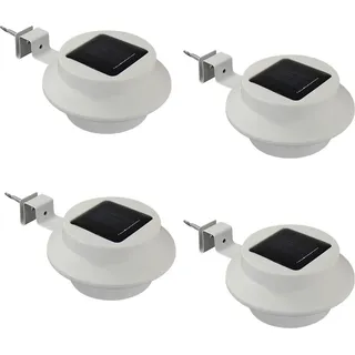 4x Solar Dachrinnenleuchte Dachrinnenlampe Dachrinnen Lampe Licht Regenrinne Solarlampe Solarleuchte Beleuchtung Aussenlampe - Weiß