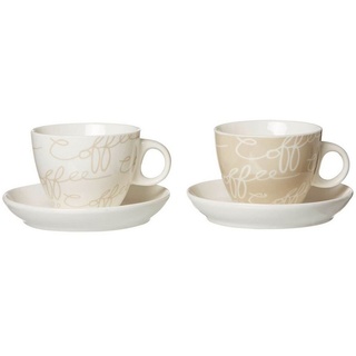 Ritzenhoff & Breker Tasse Cornello Cappuccino Becher 4er Set, Porzellan bunt