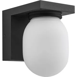 LUCANDE Außenwandleuchte Aluminium 19,2 cm 1 x E14 schwarz
