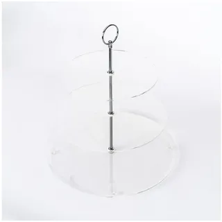 queence Etagere Candy Shop - Etagere - Deko für Kuchen und Kekse, Acrylglas, (Set, 3-tlg., 3x Platten) weiß