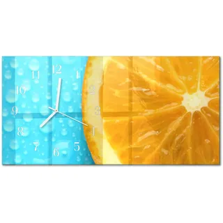 WANDUHR aus Glas 60x30 cm - Orange