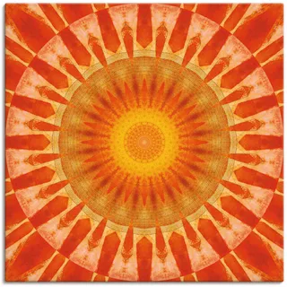 Wandbild ARTLAND "Mandala Sonnenuntergang" Bilder Gr. B/H: 70 cm x 70 cm, Leinwandbild klassische Fantasie quadratisch, 1 St., orange Kunstdrucke als Leinwandbild, Poster in verschied. Größen