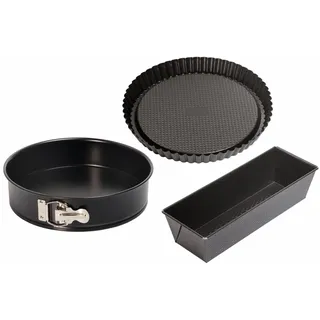 Kaiser Classic Backform Set 3-teilig Springform ø Königskuchenform Obstbodenform ø 30 cm Made in Germany mit Antihaftbeschichtung Stahl Black 32 x 31 x 12 cm 3-Einheiten 26 cm