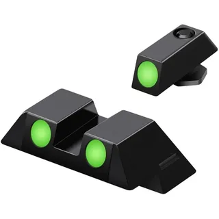 HOUSON Green Dot Visier, Leuchtpunktvisier Nachtsichter Vorder- und Rückvisier-Set Leuchtet im Dunkeln für Glock 17/19/22/23/24/26/27/33/34/35