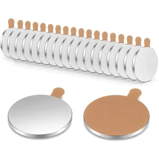 ECENCE Neodym Magnete 20 Stück - rund selbstklebend - 15x2mm | Klebe-Magnete hochwertige NiCuNi-Beschichtung - Scheibenmagnete