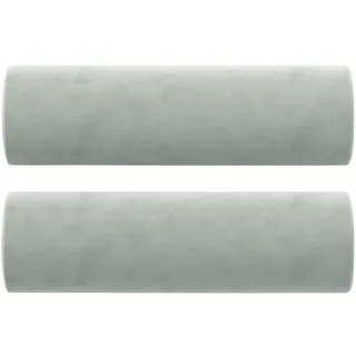 vidaXL Zierkissen 2 Stk. Hellgrau Ø15x50 cm Samt