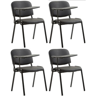 CLP 4er Set Stühle Ken Mit Klapptisch Kunstleder I Robuste Besucherstühle Mit Gepolsterter Sitzfläche