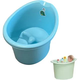 Badewanne für Kleinkinder,Baby Badewanne mit Badewannensitz,Größeres Bad für größere Kinder,Kinderbadewanne 0-3 Jahre (Blau)