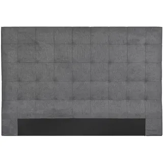 miliboo Bettkopfteil gepolstert grauer Stoff 180 cm Halciona