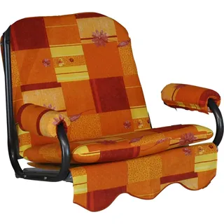 ANGERER Freizeitmöbel GmbH Hollywoodschaukel Auflage 1-Sitzer - passend für viele 1-Sitzer Hollywoodschaukeln - Schaukelauflage Made in Germany (Orange-Gelb Gemustert)