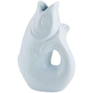 Gift Company Vase Monsieur Carafon S, Dekovase in Fisch-Form, Steingut, Blue Horizon, 25 cm, 1087403009