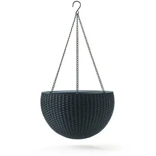 Hängeampel Rattan Optik Premium–Moderner Blumentopf Hängend für Balkon&Garten
